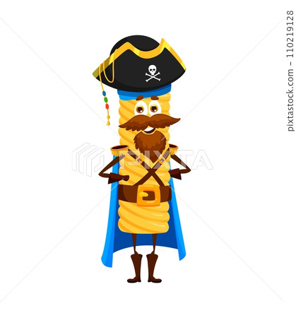Cartoon tortiglioni italian pasta pirate and corsair character stand with arms akimbo, embodies the swashbuckling spirit with a love for macaroni and an adventurous taste for culinary conquests Cartoon tortiglioni italian pasta pirate and corsair character stand with arms akimbo, embodies the swashbuckling spirit with a love for macaroni and an adventurous taste for culinary conquests 110219128