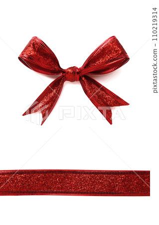 Red gift bow isolated on white background Red gift bow isolated on white background 110219314