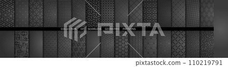Set of Geometric Modern Vector Seamless Backgrounds and Graphics. Collection of Patterns in Different Styles 110219791