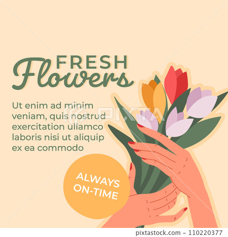 Fresh flowers, always on time advertisement poster 110220377