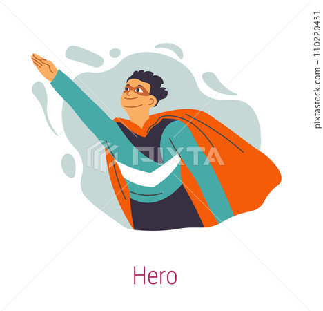 Jungian archetype of Hero, personage with cape Jungian archetype of Hero, personage with cape 110220431
