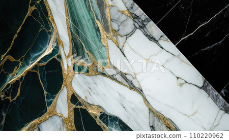 Colorful intricate marble with golden veins background. Stone background. Generative AI Colorful intricate marble with golden veins background. Stone background. Generative AI 110220962