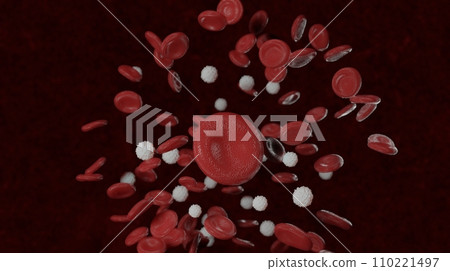 erythrocytes in vein 3d illustration 110221497