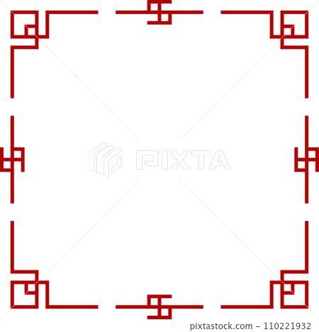 中國風簡約框紅色 110221932