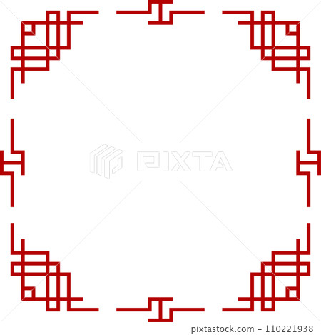 中國風簡約框紅色 110221938