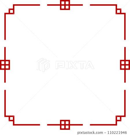 中國風簡約框紅色 110221946