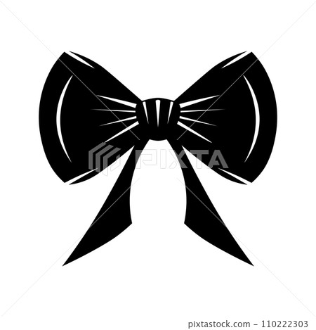 Bow black vector icon on white background Bow black vector icon on white background 110222303