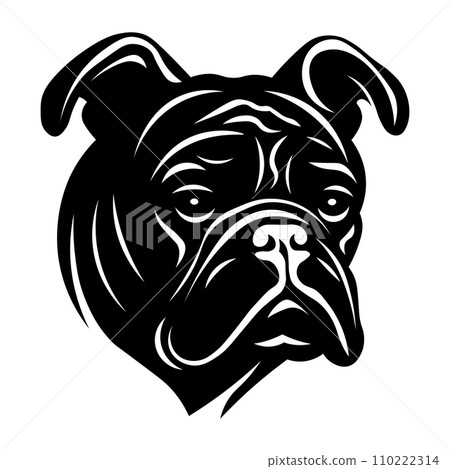 Bulldog black vector icon on white background 110222314