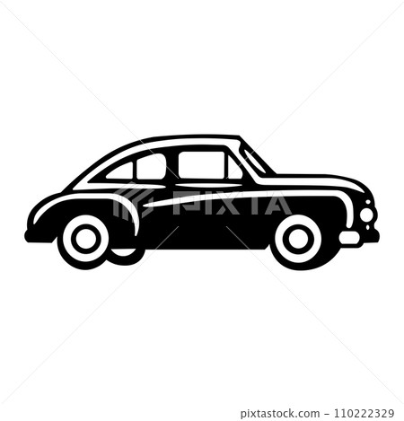 Retro car black vector icon on white background 110222329