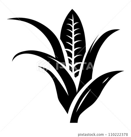 Corn black vector icon on white background 110222378