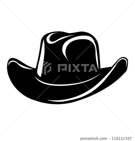 Cowboy hat black vector icon on white background 110222387