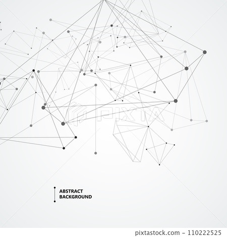 Geometric concept structure network. Abstract polygonal with connecting dots and lines. Connection science vector background Geometric concept structure network. Abstract polygonal with connecting dots and lines. Connection science vector background 110222525