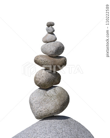 oval stones isolated on white background 110222589