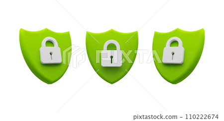 Security Concept with Green Shields and Padlocks, Representing Data Protection, Privacy, and Cybersecurity Measures. Vector stock illustration Security Concept with Green Shields and Padlocks, Representing Data Protection, Privacy, and Cybersecurity Measures. Vector stock illustration 110222674