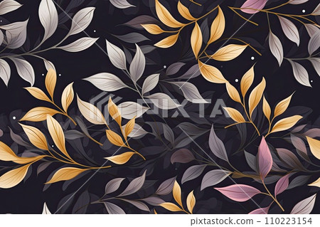 AI-generated content. leaves seamless floral background wallpaper illustration 110223154