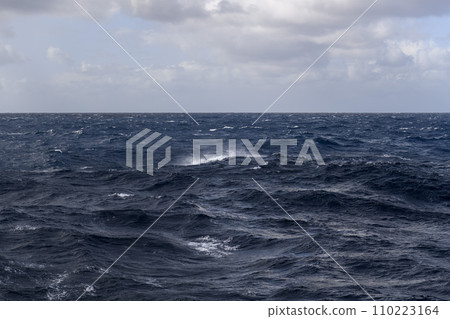 Beautiful seascape - waves and sky with clouds with beautiful lighting. Stormy sea, Bad weather. Gale. Rough sea. Beaufort scale 6. Beautiful seascape - waves and sky with clouds with beautiful lighting. Stormy sea, Bad weather. Gale. Rough sea. Beaufort scale 6. 110223164