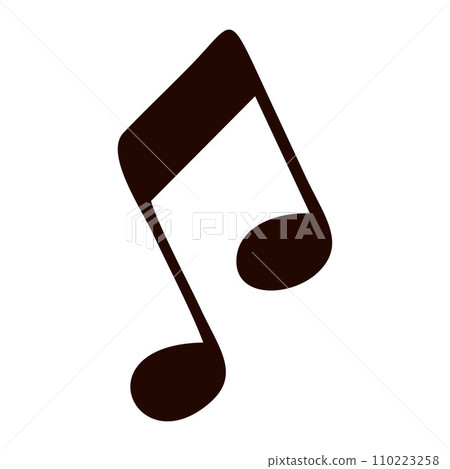 Music single bar note symbol. Vector illustration in black and white. Flat simple symbol isolated on white. Sound and Musical concept element, Design graphic for Web Button, Card, Application. 110223258