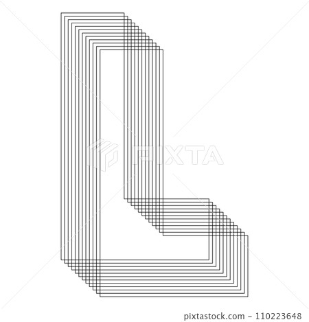 L Letter. 3D Geometric letter. Streetwear stile.  110223648