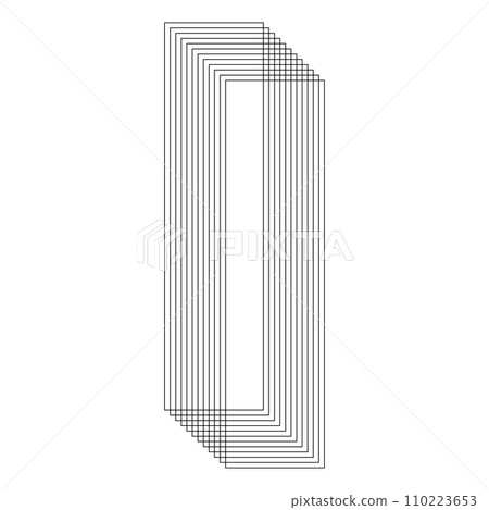 I Letter. 3D Geometric letter. Streetwear stile. I Letter. 3D Geometric letter. Streetwear stile. 110223653