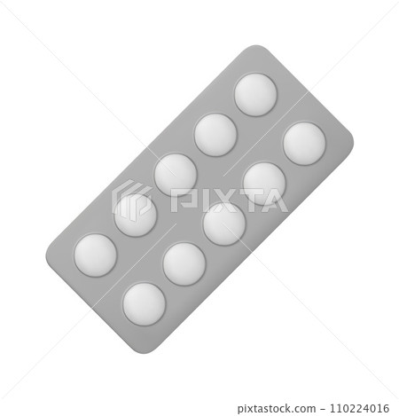 3D vector medical drugs, tabs in package, silver blister pills. Round medicament painkillers, tablets, antibiotics, active additives. Healthcare medicines. Vector illustration isolated on white. 3D vector medical drugs, tabs in package, silver blister pills. Round medicament painkillers, tablets, antibiotics, active additives. Healthcare medicines. Vector illustration isolated on white. 110224016
