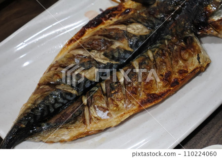 Korean food. Grilled mackerel on a plate 110224060