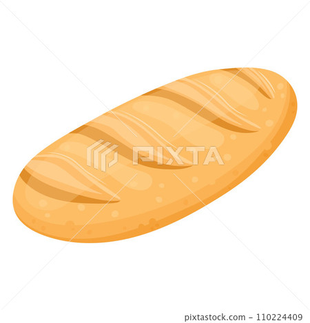 Bread, bakery icon, fresh wheat bread. Vector isolated on a white background 110224409