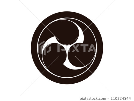 Three tomoe on the left in a circle Three tomoe on the left in a circle 110224544