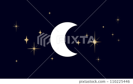 Moon, half moon, crescent with stars Moon, half moon, crescent with stars 110225446
