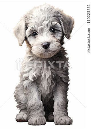 Adorable Lagotto Romagnolo Puppy Vertical Illustration - Animal Lovers Adorable Lagotto Romagnolo Puppy Vertical Illustration - Animal Lovers 110225881