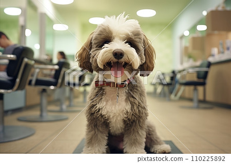 Professional Grooming Session for Lagotto Romagnolo Dog - Cute Pet Getting a Haircut at Salon 110225892
