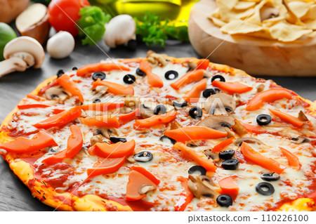 Pizza. Homemade pizza. Delicious pizza. Freshly made Italian margherita pizza with buffalo mozzarella and basil. Pizza with cheese, tomato sauce. Wood oven. World Pizza Day. February 9. 2024. Pizza. Homemade pizza. Delicious pizza. Freshly made Italian margherita pizza with buffalo mozzarella and basil. Pizza with cheese, tomato sauce. Wood oven. World Pizza Day. February 9. 2024. 110226100