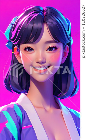 手绘赛博朋克风格漂亮可爱的卡通动漫女孩插画 手绘赛博朋克风格漂亮可爱的卡通动漫女孩插画 110226627