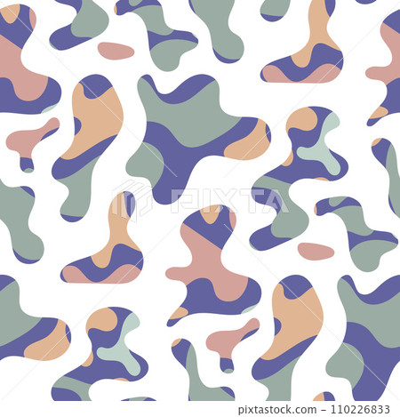 Freeform blob shapes pattern. Abstracts amoeba seamless pattern, freeform organic elements. 110226833