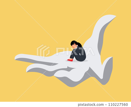 Problems and tiredness, Symbol of stress. Business woman under pressure and stress metaphor. Problems and tiredness, Symbol of stress. Business woman under pressure and stress metaphor. 110227560