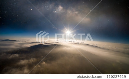 從太空看到美麗的藍色閃亮地球 110227619