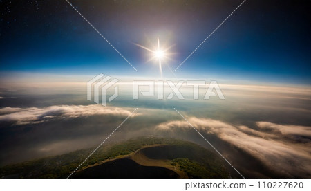 Beautiful blue shining earth seen from space 110227620