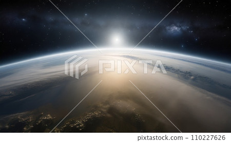 從太空看到美麗的藍色閃亮地球 110227626