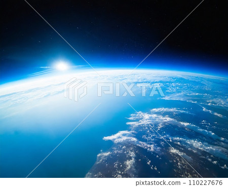 從太空看到美麗的藍色閃亮地球 110227676