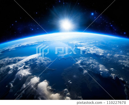從太空看到美麗的藍色閃亮地球 從太空看到美麗的藍色閃亮地球 110227678