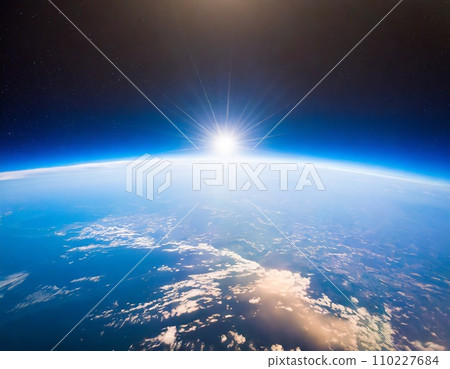 Beautiful blue shining earth seen from space 110227684