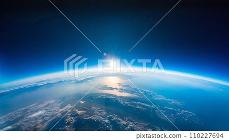Beautiful blue shining earth seen from space 110227694