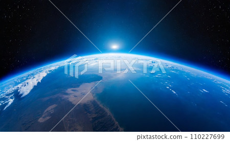 從太空看到美麗的藍色閃亮地球 110227699