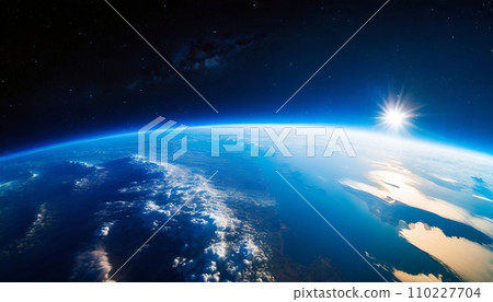 從太空看到美麗的藍色閃亮地球 110227704