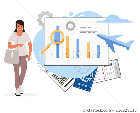 Statistics Increase Sales Plane Ticket Travel 110228136