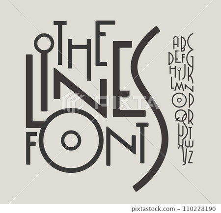 Lines Font, sleek, modern alphabet, unique...-插圖素材 [110228190] - PIXTA圖庫