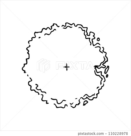 tree, hand drawing, top view. architectural ink drawing, vector. 110228978