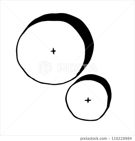 tree, hand drawing, top view. architectural ink drawing, vector. 110228984