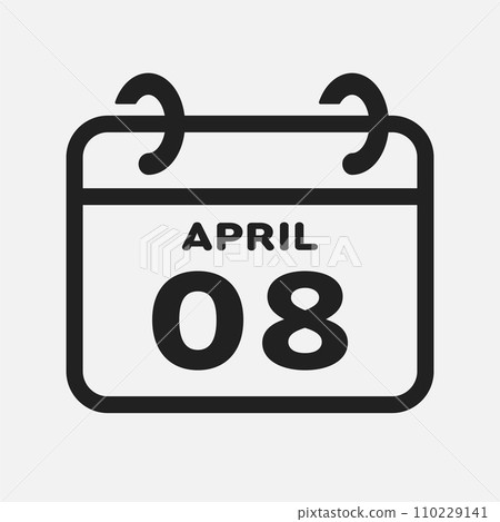 Icon page calendar day - 8 April 110229141