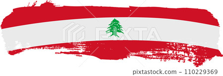 brushstroke lebanon flag. vector illustration 110229369