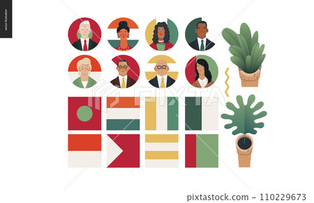 Technology 2 - Political meeting - flat vector concept digital illustration political meeting metaphor. Creative landing web page design template 110229673